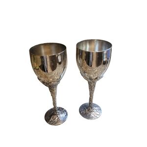 Godinger Silver Textured Wine Goblets (Set of Two)